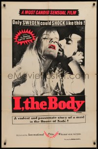 7d0911 I THE BODY 1sh 1968 sexy Lotte Tarp, Swedish sexploitation horror!