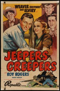 7d0925 JEEPERS CREEPERS 1sh 1939 young Roy Rogers with Billy Lee & Weaver Brothers!