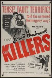 7d0940 KILLERS military 1sh R1960s Burt Lancaster & sexy Ava Gardner, from Hemingway's story!
