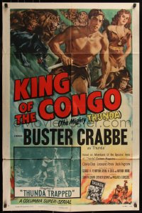 7d0944 KING OF THE CONGO chapter 7 1sh 1952 Crabbe as The Mighty Thunda, art by Glenn Cravath!