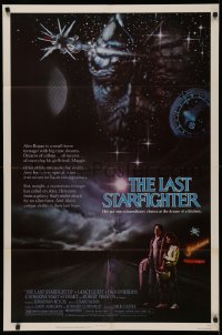7d0956 LAST STARFIGHTER 1sh 1984 Lance Guest, great sci-fi art by Charles de Mar!