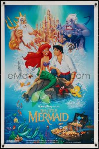 7d0963 LITTLE MERMAID DS 1sh 1989 great Bill Morrison art of Ariel & cast, Disney underwater cartoon