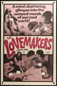 7d0977 LOVEMAKERS 1sh 1972 mind-shattering glimpse into the warped morals of our mad world!