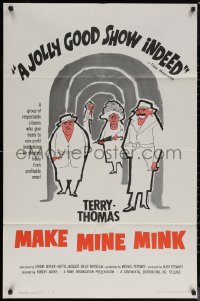 7d0984 MAKE MINE MINK 1sh 1961 sexy artwork of Terry-Thomas stealing woman's clothes!