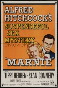 7d0994 MARNIE 1964 Sean Connery & Tippi Hedren in Hitchcock's suspenseful sex mystery!