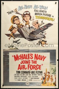 7d1004 McHALE'S NAVY JOINS THE AIR FORCE 1sh 1965 great art of Tim Conway in wacky flying ship!