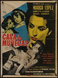 7d0049 DOLL'S HOUSE Mexican poster 1954 Henrik Ibsen's play, art of Marga Lopez by Josep Renau!