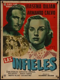 7d0080 LAS INFIELES Mexican poster 1953 great artwork of sexiest Irasema Dilian and top cast!
