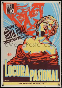 7d0084 LOCURA PASIONAL export Mexican poster 1956 art of Mexican sexiest beauty Silvia Pinal!