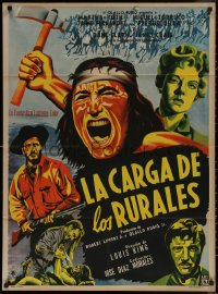 7d0088 MASSACRE Mexican poster 1956 Dane Clark, Native Americans, completely different art!