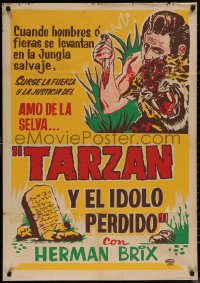 7d0009 NEW ADVENTURES OF TARZAN South American 1940s Herman Brix killing tiger, jungle serial!