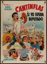 7d0104 SI YO FUERA DIPUTADO Mexican poster 1952 Mario Moreno as Cantinflas, ultra rare!