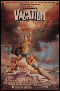 7d1032 NATIONAL LAMPOON'S VACATION studio style 1sh 1983 Chevy Chase and cast by Boris Vallejo!