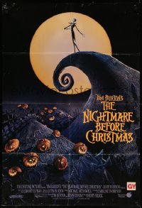 7d1047 NIGHTMARE BEFORE CHRISTMAS int'l 1sh 1993 Tim Burton, Disney, great Halloween horror image!