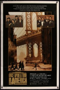 7d1056 ONCE UPON A TIME IN AMERICA 1sh 1984 Sergio Leone, De Niro, images of cast old & young!