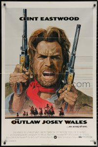 7d1060 OUTLAW JOSEY WALES NSS style 1sh 1976 Clint Eastwood is an army of one, Anderson art!