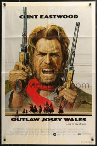 7d1061 OUTLAW JOSEY WALES studio style 1sh 1976 Clint Eastwood is an army of one, Roy Anderson art!