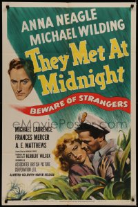 7d1073 PICCADILLY INCIDENT 1sh 1948 Anna Neagle & Michael Wilding, They Met At Midnight!
