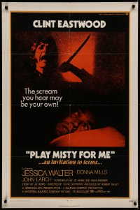 7d1078 PLAY MISTY FOR ME 1sh 1971 classic Clint Eastwood, Jessica Walter, an invitation to terror!