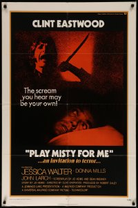 7d1079 PLAY MISTY FOR ME int'l 1sh 1971 classic Clint Eastwood, Jessica Walter, invitation to terror!