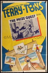7d1090 PRIZE GUEST 1sh 1939 Paul Terry, best Terry-Toons art + cool inset image!