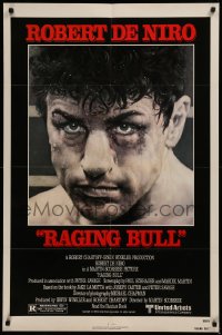 7d1102 RAGING BULL 1sh 1980 Hagio art of Robert De Niro, Martin Scorsese boxing classic!