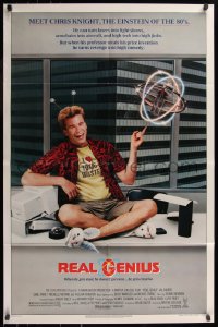7d1112 REAL GENIUS 1sh 1985 Val Kilmer is the Einstein of the '80s, Jon Gries, sci-fi comedy!