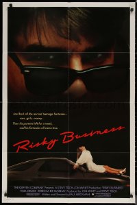 7d1129 RISKY BUSINESS int'l 1sh 1983 Tom Cruise, different sexier image of Rebecca De Mornay!