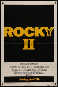 7d1141 ROCKY II advance 1sh 1979 Sylvester Stallone & Carl Weathers, boxing sequel, dated design!