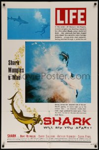 7d1176 SHARK style B 1sh 1969 directed by Samuel Fuller, Burt Reynolds, Life Magazine!