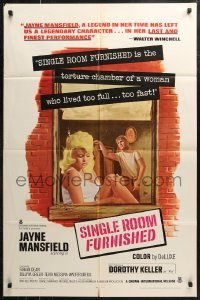 7d1194 SINGLE ROOM FURNISHED 1sh 1968 sexy Jayne Mansfield in her last and finest performance!