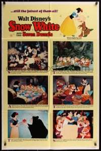 7d1205 SNOW WHITE & THE SEVEN DWARFS style B 1sh R1967 Walt Disney animated cartoon fantasy classic!