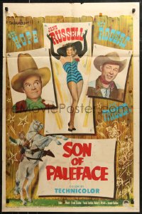 7d1210 SON OF PALEFACE 1sh 1952 Roy Rogers & Trigger, Bob Hope & sexy Jane Russell!