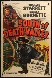 7d1217 SOUTH OF DEATH VALLEY 1sh 1949 Charles Starrett as the Durango Kid, Smiley Burnette!