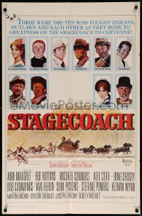 7d1223 STAGECOACH 1sh 1966 Ann-Margret, Red Buttons, Bing Crosby, great Norman Rockwell art!