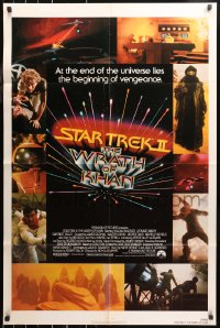 7d1227 STAR TREK II 1sh 1982 The Wrath of Khan, Leonard Nimoy, William Shatner, sci-fi sequel!
