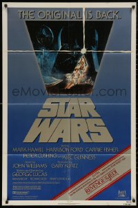 7d1230 STAR WARS NSS style 1sh R1982 George Lucas, art by Tom Jung, advertising Revenge of the Jedi!