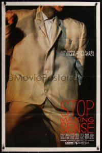 7d1240 STOP MAKING SENSE 1sh 1984 Jonathan Demme, Talking Heads, close-up of David Byrne's suit!