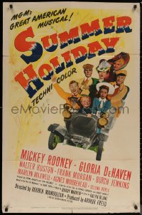 7d1246 SUMMER HOLIDAY 1sh 1947 Mickey Rooney, Butch Jenkins, Frank Morgan & family in car!