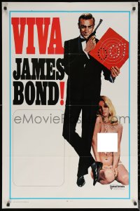 7d1325 VIVA JAMES BOND int'l 1sh 1970 artwork of Sean Connery & sexy babe in see-through outfit!