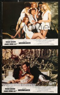 7d0146 MOONRAKER 8 French LCs 1979 many images of Roger Moore as James Bond, different!
