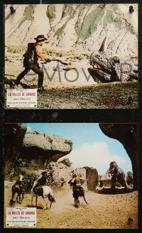 7d0151 VALLEY OF GWANGI 8 French LCs 1969 Ray Harryhausen, great images of cowboys vs dinosaurs!