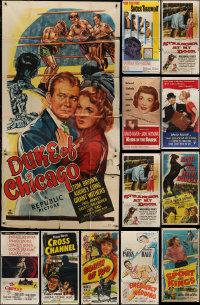 7f0289 LOT OF 17 FOLDED THREE-SHEETS 1940s-1960s great images from a variety of different movies!