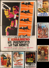 7f0002 LOT OF 7 FOLDED ITALIAN TWO-PANELS 1970s great images from a variety of movies!