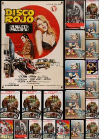 7f0662 LOT OF 28 FORMERLY FOLDED MISCELLANEOUS NON-U.S. POSTERS 1970s-1980s cool movie images!