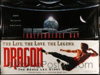 7f0525 LOT OF 2 VINYL BANNERS 1993 & 1996 Independence Day & Dragon: The Bruce Lee Story!