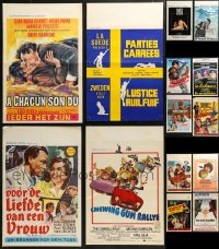 7f0553 LOT OF 14 FORMERLY FOLDED BELGIAN POSTERS 1950s-1990s a variety of movie images!