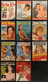 7f0349 LOT OF 11 MOVIE MAGAZINES 1940s-1960s filled with great images & articles on celebrities!