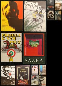 7f0685 LOT OF 14 UNFOLDED AND FORMERLY FOLDED 12X16 CZECH POSTERS 1970s-1980s great movie images!