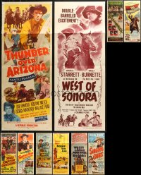 7f0622 LOT OF 10 FORMERLY FOLDED COWBOY WESTERN INSERTS 1940s-1960s a variety of cool movie images!